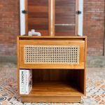 Nakas Kayu Jati Kombinasi Rotan Model Minimalis Modern YMJ-NKS 40