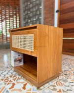 Nakas Kayu Jati Kombinasi Rotan Model Minimalis Modern YMJ-NKS 40 - Image 4