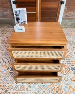 Nakas Kayu Jati Kombinasi Rotan Model Minimalis Modern YMJ-NKS 41 - Image 3