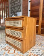 Nakas Kayu Jati Kombinasi Rotan Model Minimalis Modern YMJ-NKS 41 - Image 4