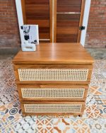 Nakas Kayu Jati Kombinasi Rotan Model Minimalis Modern YMJ-NKS 41 - Image 6