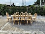 Set Meja Makan Model Retro 8 Kursi Kayu Jati YMJ-SKM 174