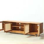 Bufet Meja TV Kayu Jati Kombinasi Rotan Model Minimalis YMJ-BFTV 146 - Image 2