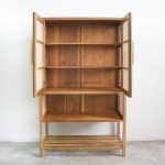 Almari Baju Lemari Pakaian Custom Kayu Jati Kombinasi Rotan YMJ-LMP 65 - Image 3