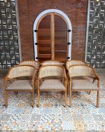 Kursi Cafe Minimalis Kayu Jati Kombinasi Rotan YMJ KC 55