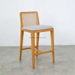 Kursi Bar Kayu Kombinasi Rotan Minimalis YMJ KBR 63