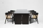 Set Meja Makan Minimalis 6 Kursi Kayu Jati Kombiansi Rotan YMJ-SKM 180 - Image 2