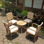 Model Kursi Teras Minimalis Terbaru Kayu Jati Kombinasi Rotan YMJ-SKTR 31