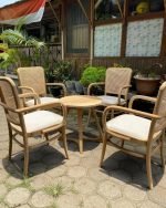 Kursi Teras Minimalis Kayu Jati Kombinasi Rotan YMJ-SKTR 31 - Image 2