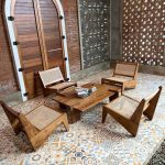 Set Kursi Tamu Kayu Minimalis Kayu Jati Kombinasi Rotan YMJ-SKTM 85