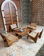 Set Kursi Tamu Kayu Minimalis Kayu Jati Kombinasi Rotan YMJ-SKTM 85