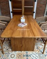 Set Meja Makan Minimalis 4 Kursi Kayu Jati Kombinasi Rope YMJ-SKM 187 - Image 3