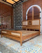 Tempat Tidur Bahan Kayu Jati Kombinasi Rotan YMJ-TTD 104 - Image 3