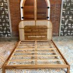 Tempat Tidur Bahan Kayu Jati Kombinasi Rotan YMJ-TTD 105