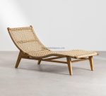 Kursi Kolam Renang Kayu Jati Kombinasi Rotan Sintetis YMJ-FTM 04