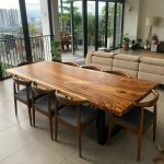 Kursi Meja Makan Minimalis Modern Kayu Trembesi Natural YMJ-SKM 191