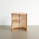 Nakas Kayu Jati Kombinasi Rotan Model Minimalis Modern YMJ-NKS 45