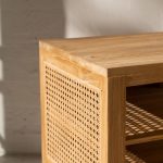 Nakas Kayu Jati Kombinasi Rotan Model Minimalis Modern YMJ-NKS 46 - Image 4
