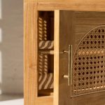 Nakas Kayu Jati Kombinasi Rotan Model Minimalis Modern YMJ-NKS 46 - Image 3