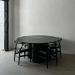 Meja Makan Bundar Minimalis Jati Jepara Set YMJ-SKM 196