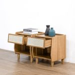 Nakas Kayu Jati Kombinasi Rotan Model Minimalis Modern YMJ-NKS 50 - Image 2