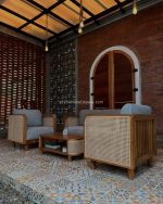 Set Kursi Tamu Kayu Minimalis Kayu Jati Kombinasi Rotan YMJ-SKTM 86 - Image 3
