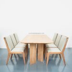 Set Meja Makan Minimalis 6 Kursi Kayu Jati  YMJ-SKM 195 - Image 2