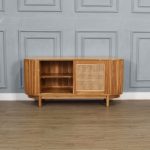 Bufet Meja TV Kayu Jati Kombinasi Rotan Model Minimalis YMJ-BFTV 158 - Image 6