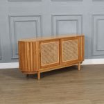 Bufet Meja TV Kayu Jati Kombinasi Rotan Model Minimalis YMJ-BFTV 158 - Image 2