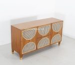 Buffet Modern Minimalis Kayu Jati Kombinasi Rotan YMJ-BFT 139