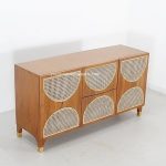 Buffet Modern Minimalis Kayu Jati Kombinasi Rotan YMJ-BFT 139