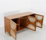 Buffet Modern Minimalis Kayu Jati Kombinasi Rotan YMJ-BFT 139 - Image 2