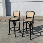 Kursi Bar Kayu Kombinasi Rotan Minimalis YMJ KBR 70