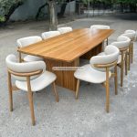 Set Meja Makan Minimalis 8 Kursi Kayu Jati YMJ-SKM 208 - Image 2