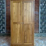 Mebel Jepara Jati Model Lemari Pakaian Minimalis 2 Pintu YMJ-LMP 70