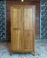 Mebel Jepara Jati Model Lemari Pakaian Minimalis 2 Pintu YMJ-LMP 70