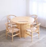 Meja Makan Bundar Minimalis Jati Jepara Set YMJ-SKM 214