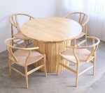 Meja Makan Bundar Minimalis Jati Jepara Set YMJ-SKM 214 - Image 2