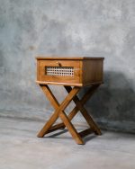 Nakas Kayu Jati Kombinasi Rotan Model Minimalis Modern YMJ-NKS 63 - Image 2