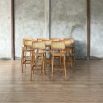 Kursi Bar Kayu Kombinasi Rotan Minimalis YMJ KBR 72