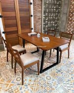 Set Meja Makan Minimalis 4 Kursi Kayu Jati YMJ-SKM 219
