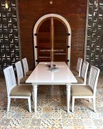 Set Meja Makan Minimalis Duco Putih YMJ-SKM 223