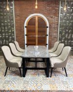 Set Meja Makan Top Marmer Minimalis Jati Jepara YMJ-SKM 222