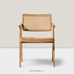 Kursi Cafe Minimalis Kayu Jati Kombinasi Rotan YMJ KC 69 - Image 2