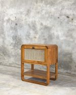 Nakas Kayu Jati Kombinasi Rotan Model Minimalis Modern YMJ-NKS 66