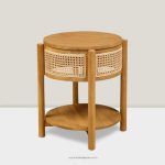 Nakas Kayu Jati Kombinasi Rotan Model Minimalis Modern YMJ-NKS 68