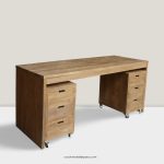 Set Meja Kerja Kayu Jati Minimalis Modern YMJ-MJK 21 - Image 3