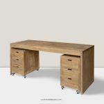 Set Meja Kerja Kayu Jati Minimalis Modern YMJ-MJK 21 - Image 2