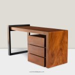 Set Meja Kerja Kayu Trembesi Minimalis Modern YMJ-MJK 22 - Image 2