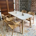 Set Meja Makan Minimalis 4 Kursi Kayu Jati YMJ-SKM 225